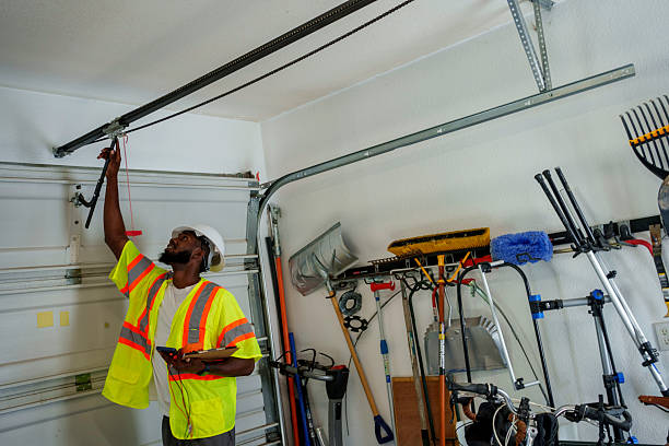 Professional Garage Door technician working in Thompson, ND